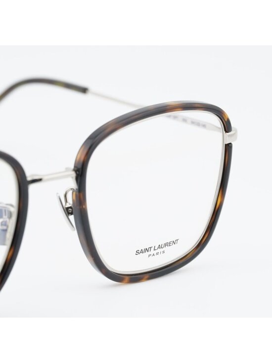 Saint Laurent SL440/F OPT 002 Eyeglasses Havana/Silver 54mm Square Frame main image 8